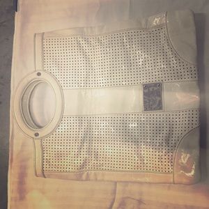 Tommy Hilfiger White Perforated Tote